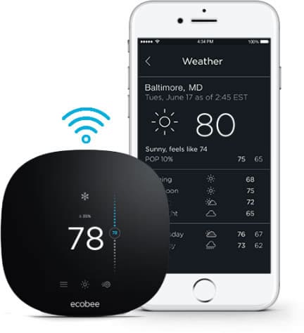 Ecobee Thermostat with smart phone